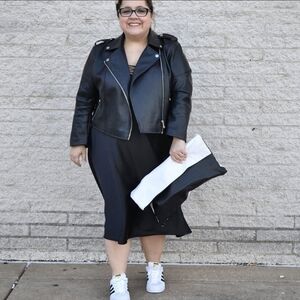 Good American black satin lined slip dress XL 2XL